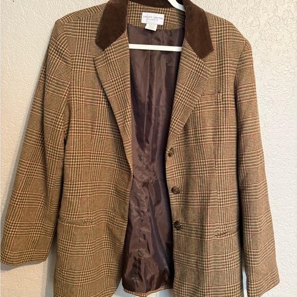 Jaclyn Smith Jackets & Blazers - Vintage Jaclyn Smith Plaid Blazer |Size 14| Brien Wool Blend with Collar.